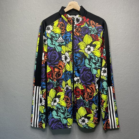 Adidas Tiro Flower Track Jacket Mens Size L Floral Soccer - Picture 1 of 7